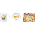 左から)　マグカップ、プレート、ランチョンマット